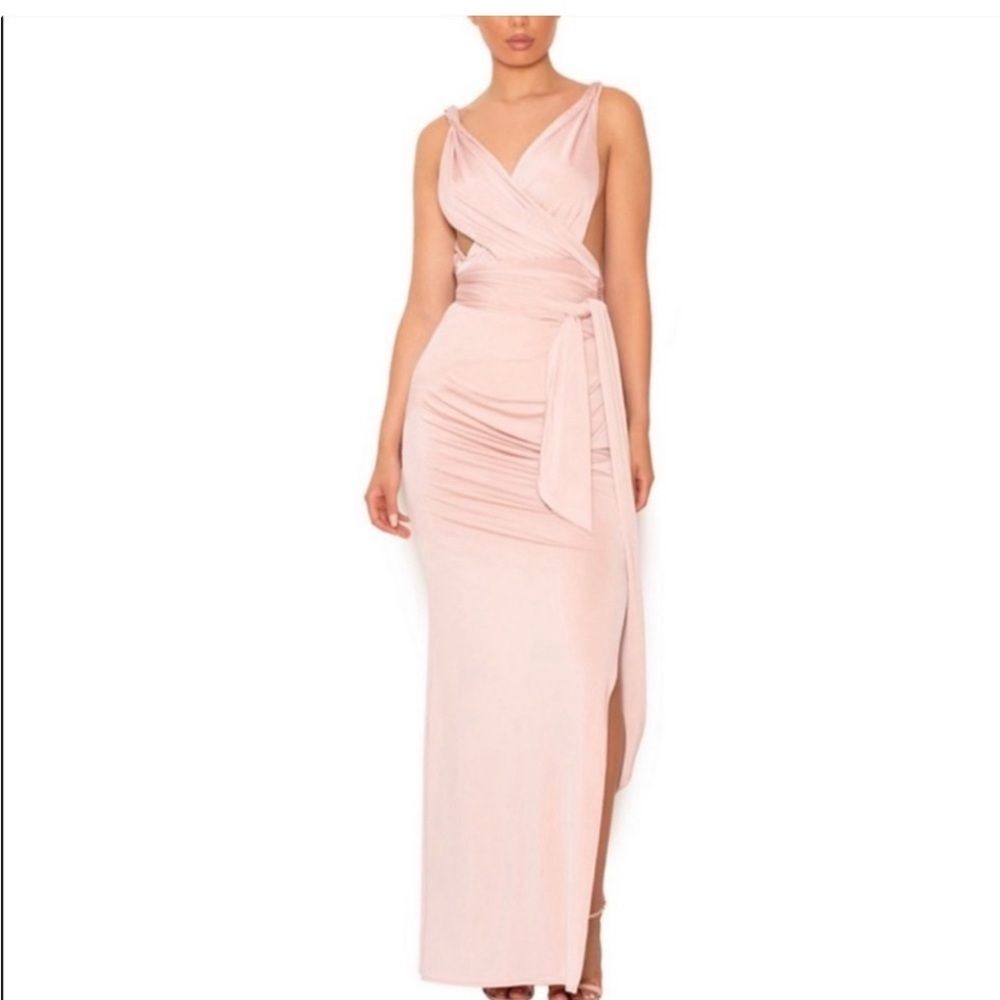 House of CB Dominique Draped Backless Sexy Gown Sz L